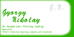 gyorgy mikolay business card