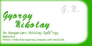 gyorgy mikolay business card